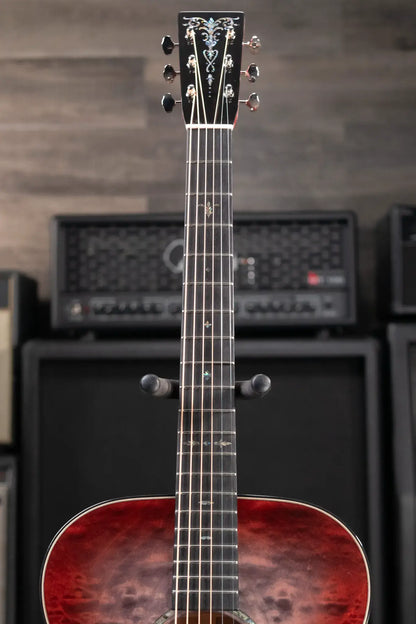 Martin Custom Shop Style 45 000-14F Acoustic Guitar - Quilted Maple, Charcoal Cherry Burst with Hardshell Case
