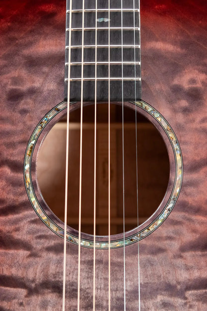 Martin Custom Shop Style 45 000-14F Acoustic Guitar - Quilted Maple, Charcoal Cherry Burst with Hardshell Case