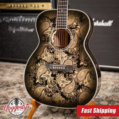 Martin Custom Shop M Acoustic/Electric Guitar - Paisley Ember Burst with Hardshell Case