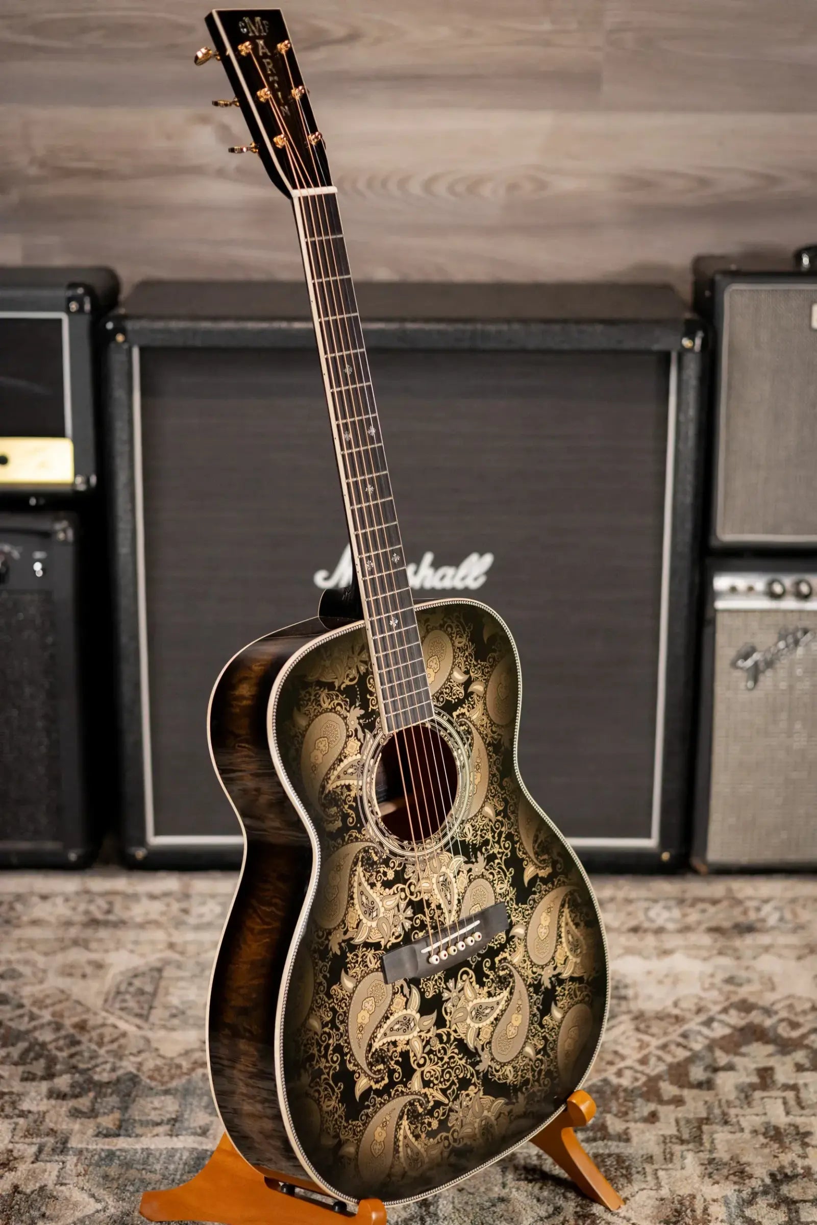 Martin Custom Shop M Acoustic/Electric Guitar - Paisley Ember Burst with Hardshell Case