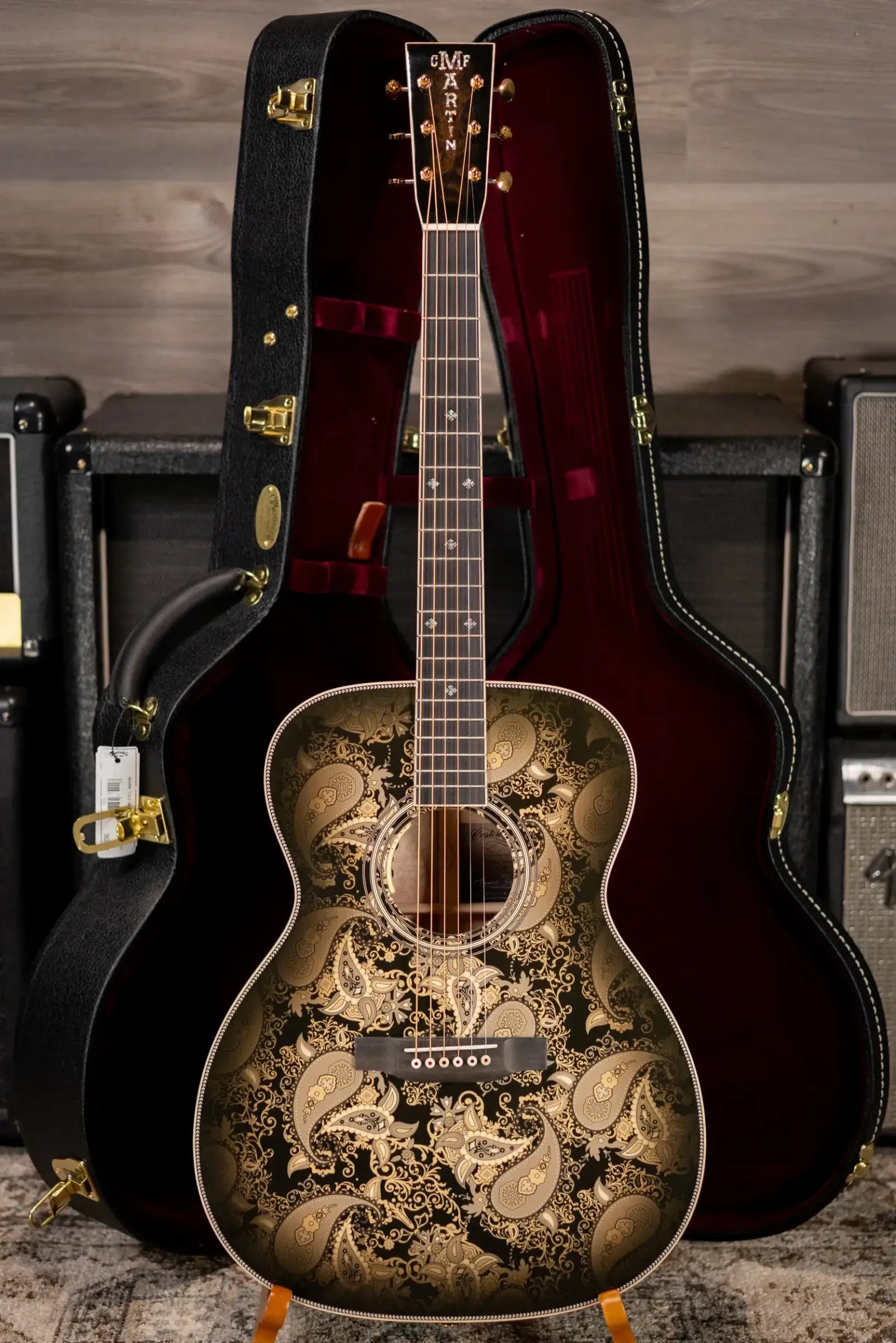 Martin Custom Shop M Acoustic/Electric Guitar - Paisley Ember Burst with Hardshell Case