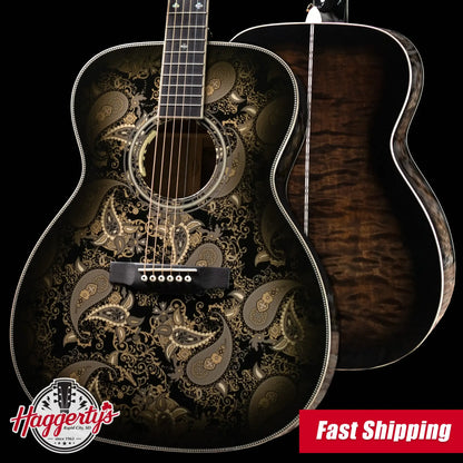 Martin Custom Shop M Acoustic/Electric Guitar - Paisley Ember Burst with Hardshell Case