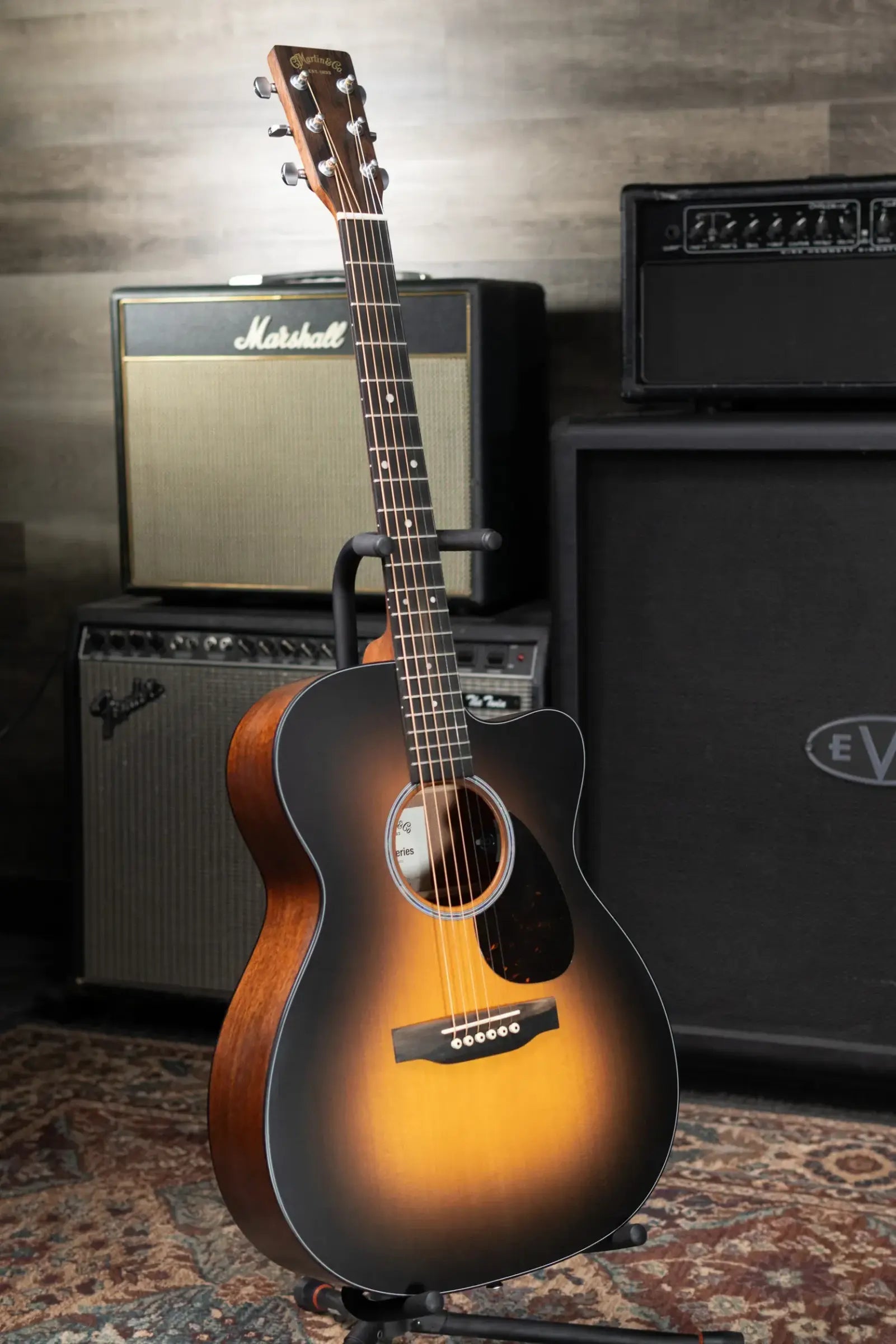 Martin OMC-10E Modern Acoustic/Electric Guitar - 1935 Sunburst with Gig Bag