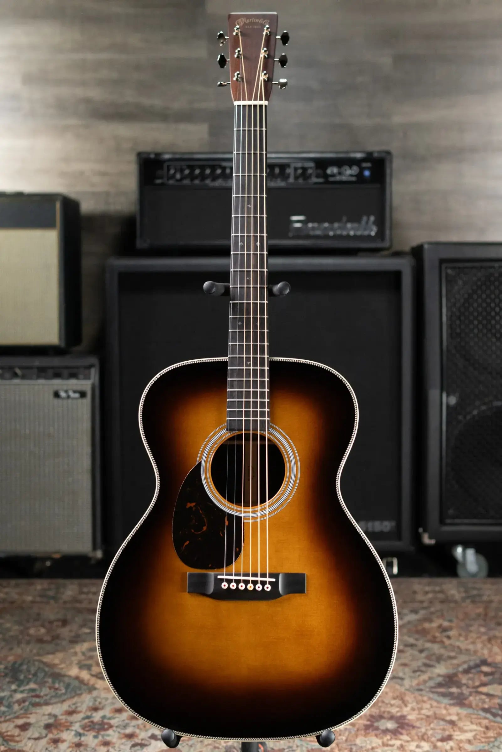 Martin OM-28 Standard Series Left-Handed Acoustic Guitar - 1935 Sunburst with Hardshell Case