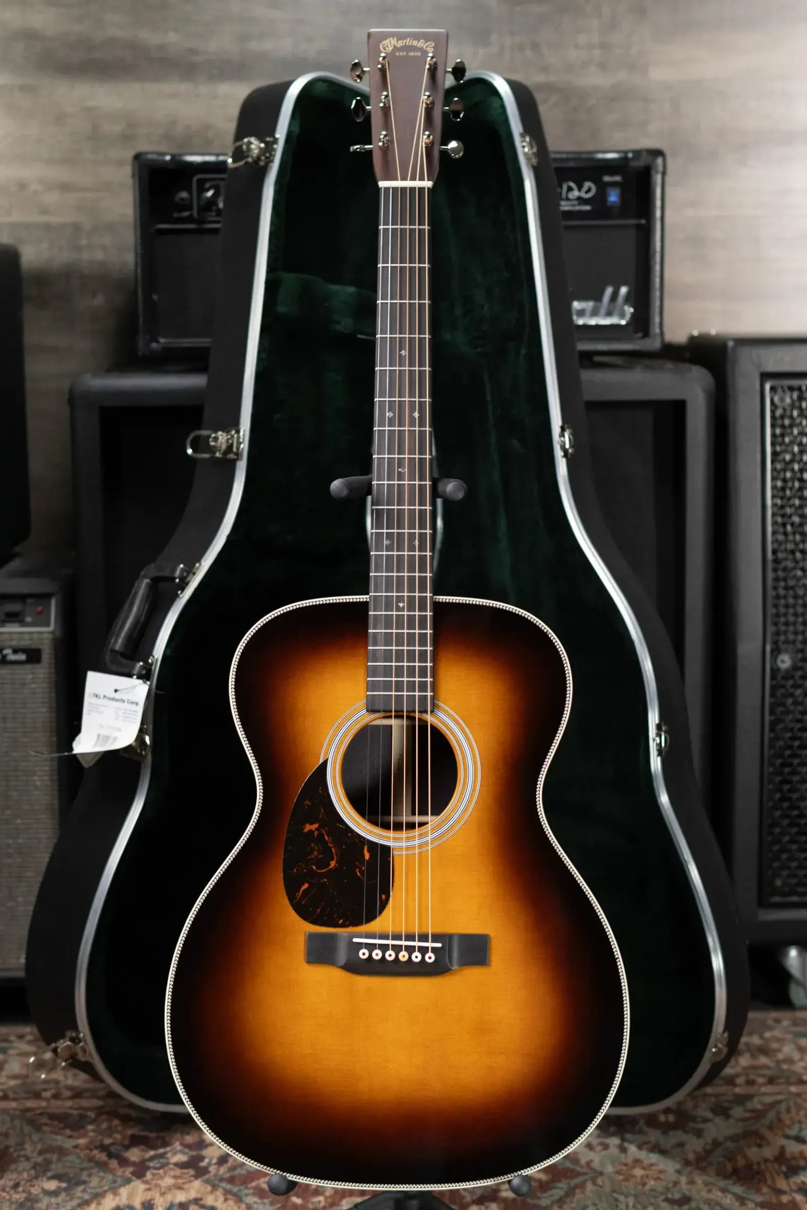 Martin OM-28 Standard Series Left-Handed Acoustic Guitar - 1935 Sunburst with Hardshell Case