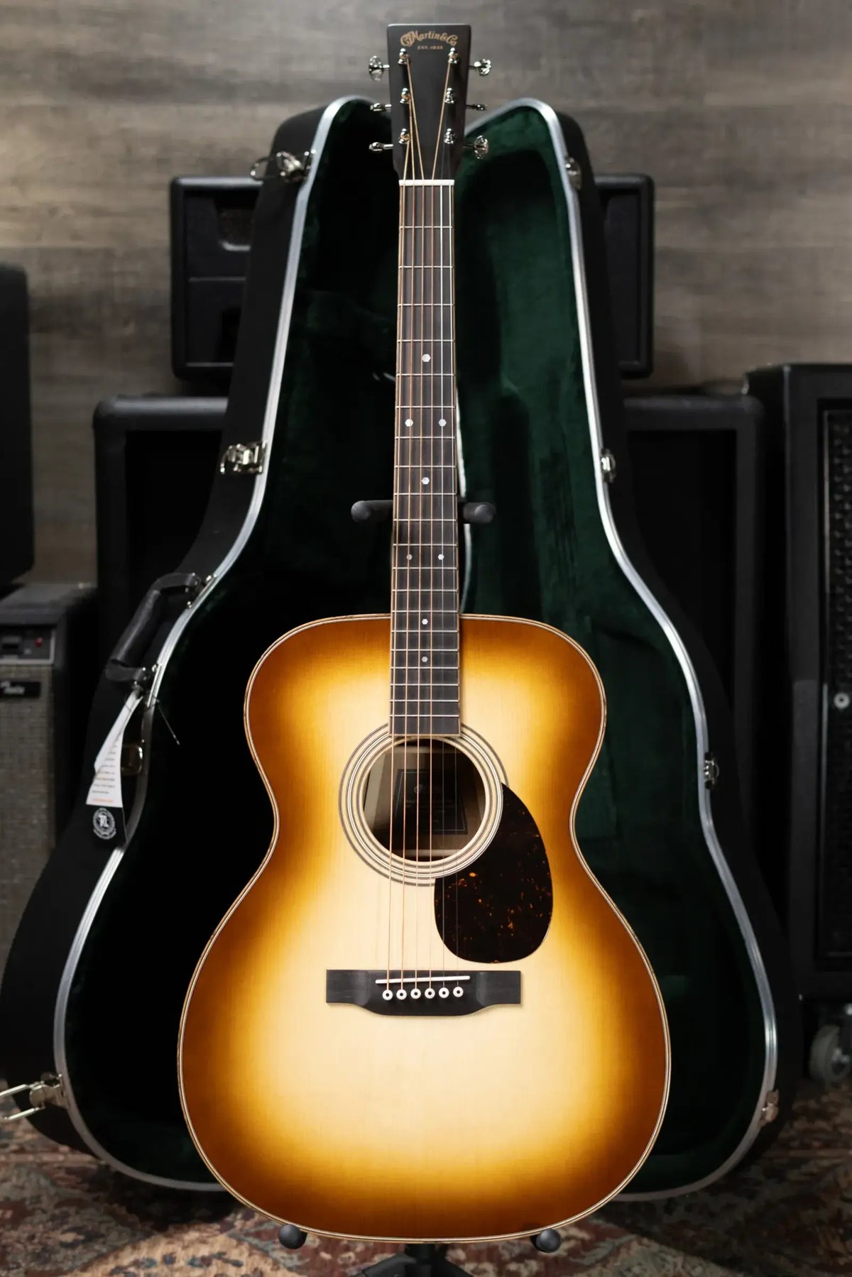 Martin OM-35 Inception Acoustic Guitar - Dark Toasted Burst with Hardshell Case