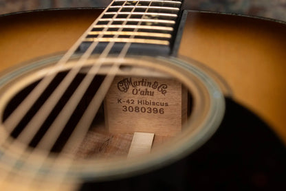 Martin O'ahu K-42 Hibiscus Acoustic Guitar - Dark Toasted Burst with Hardshell Case