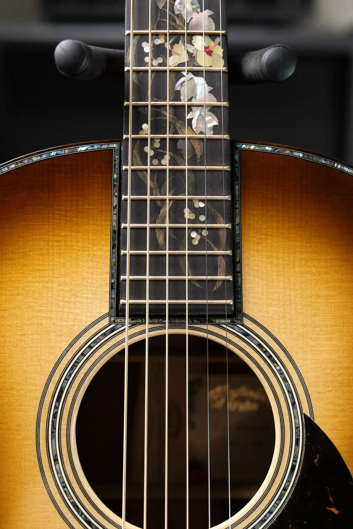 Martin O'ahu K-42 Hibiscus Acoustic Guitar - Dark Toasted Burst with Hardshell Case