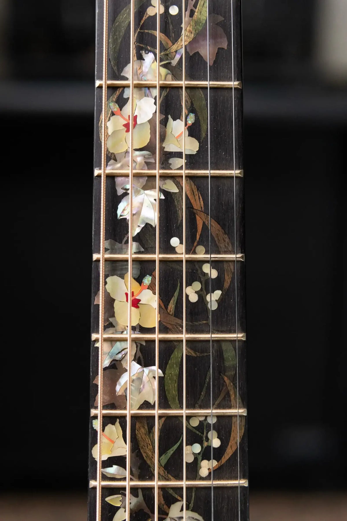 Martin O'ahu K-42 Hibiscus Acoustic Guitar - Dark Toasted Burst with Hardshell Case