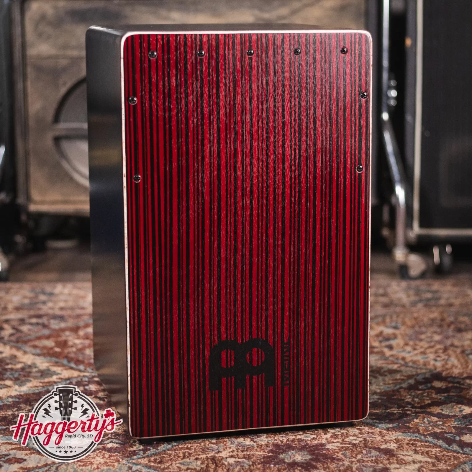 Meinl Backbeat Bass Cajon Crimson Stripe haggertys 1