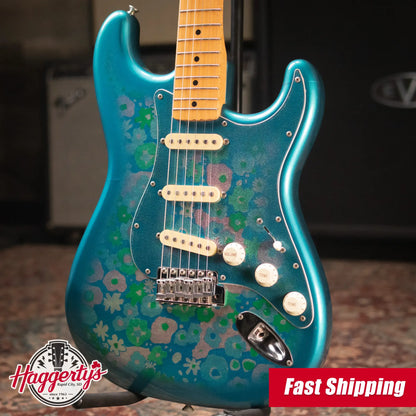 Mid-1980's Fender Stratocaster ST-72 Electric Guitar - Blue Flower with Hardshell Case - Used
