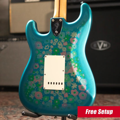 Mid-1980's Fender Stratocaster ST-72 Electric Guitar - Blue Flower with Hardshell Case - Used