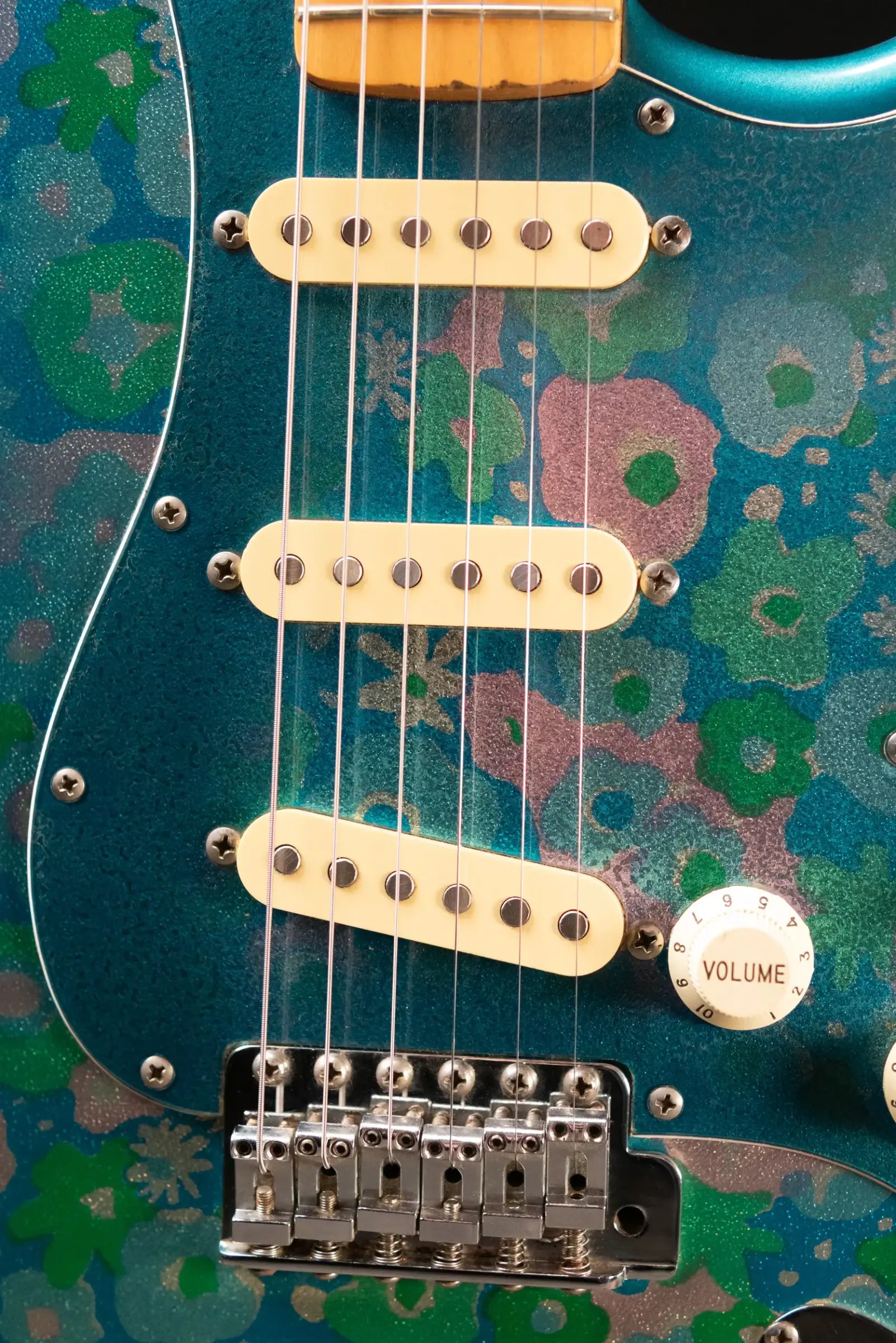 Mid-1980's Fender Stratocaster ST-72 Electric Guitar - Blue Flower with Hardshell Case - Used