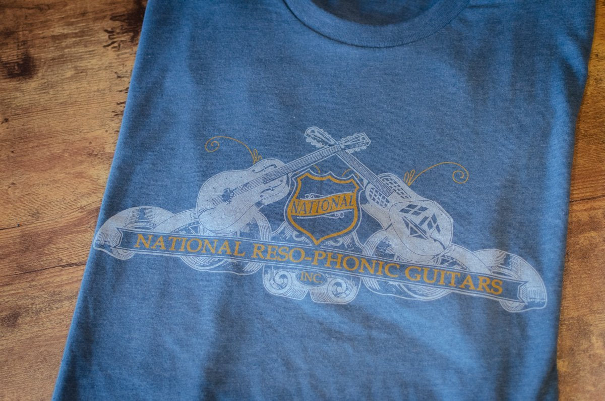 National Reso Phonic T Shirt Demim Blue M haggertys 2 20221026114548
