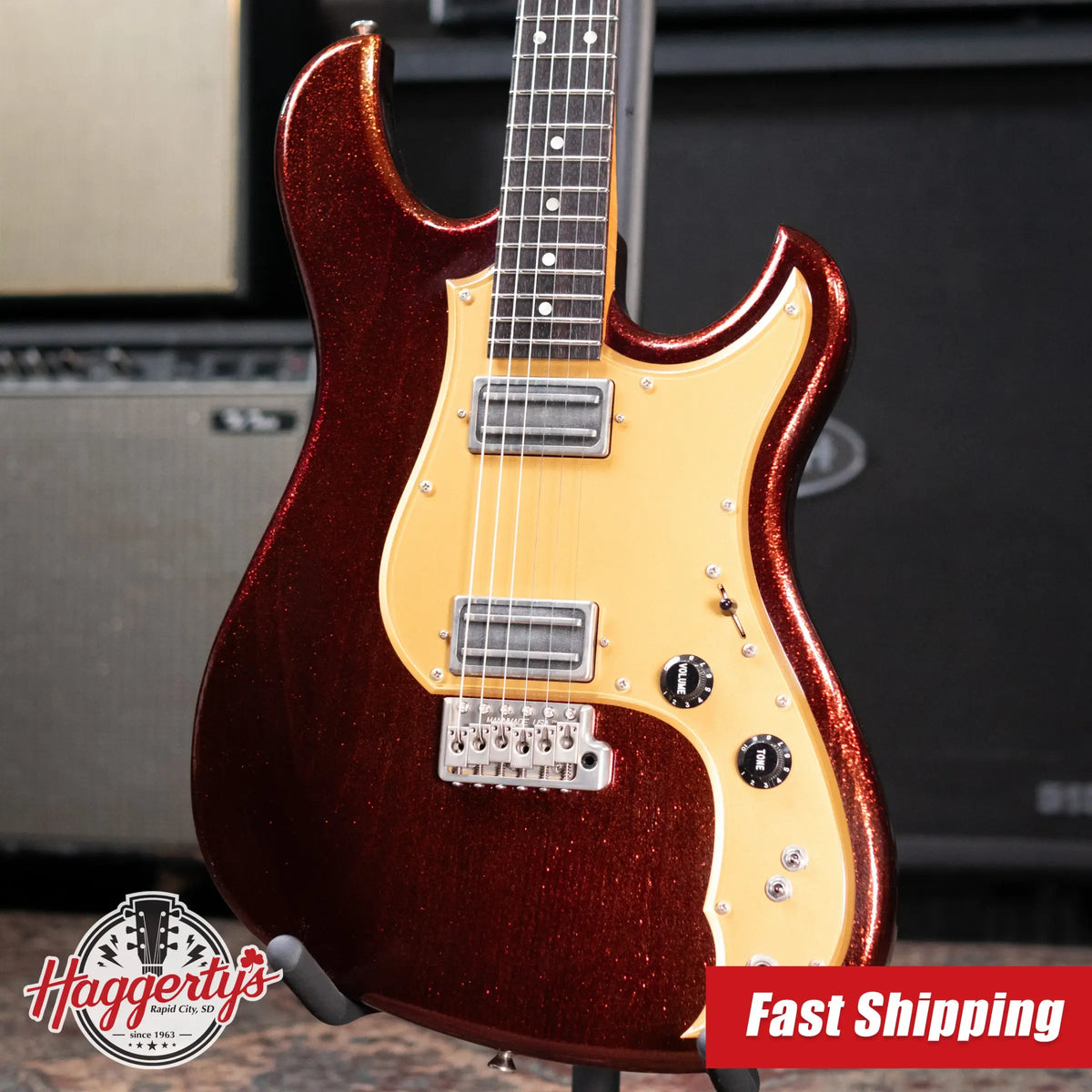 Novo Custom Idris HH Electric Guitar - Root Beer Sparkle with Gig Bag