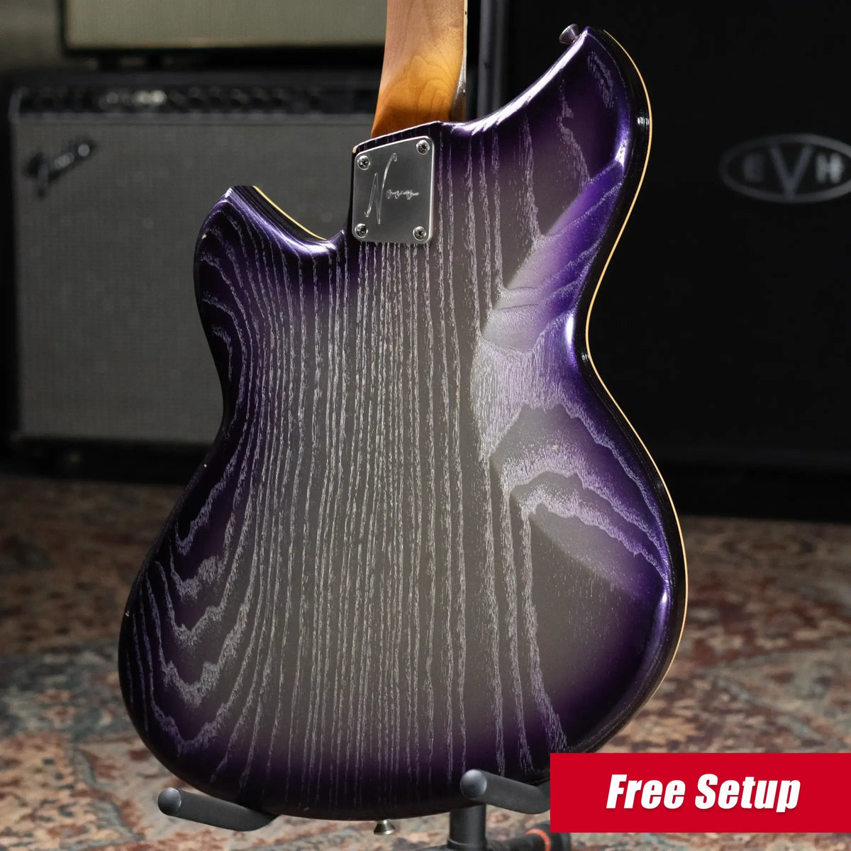 Novo Custom Shop Miris P2 Semi-Hollow Electric Guitar - Purple Stranger Burst with Gig Bag