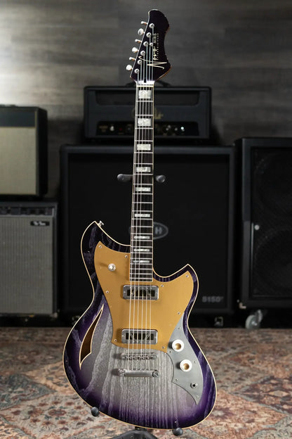 Novo Custom Shop Miris P2 Semi-Hollow Electric Guitar - Purple Stranger Burst with Gig Bag