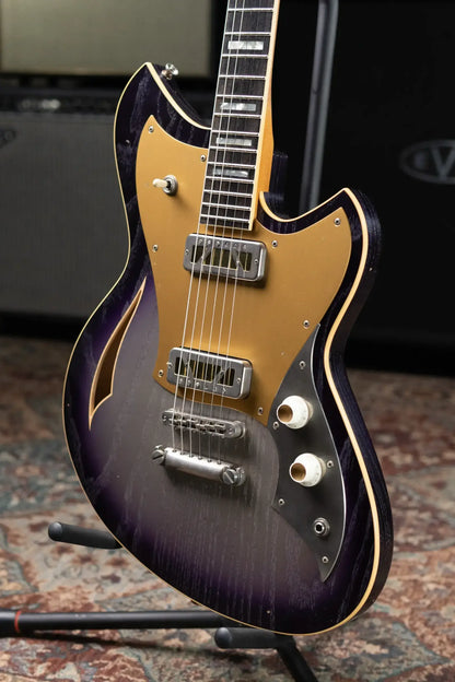 Novo Custom Shop Miris P2 Semi-Hollow Electric Guitar - Purple Stranger Burst with Gig Bag