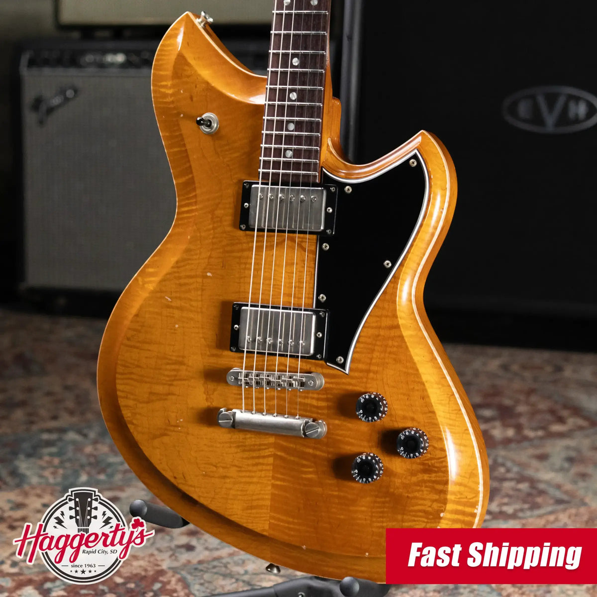 Novo Dealer Limited Chambered Serus H2 Electric Guitar - Amber with Gig Bag