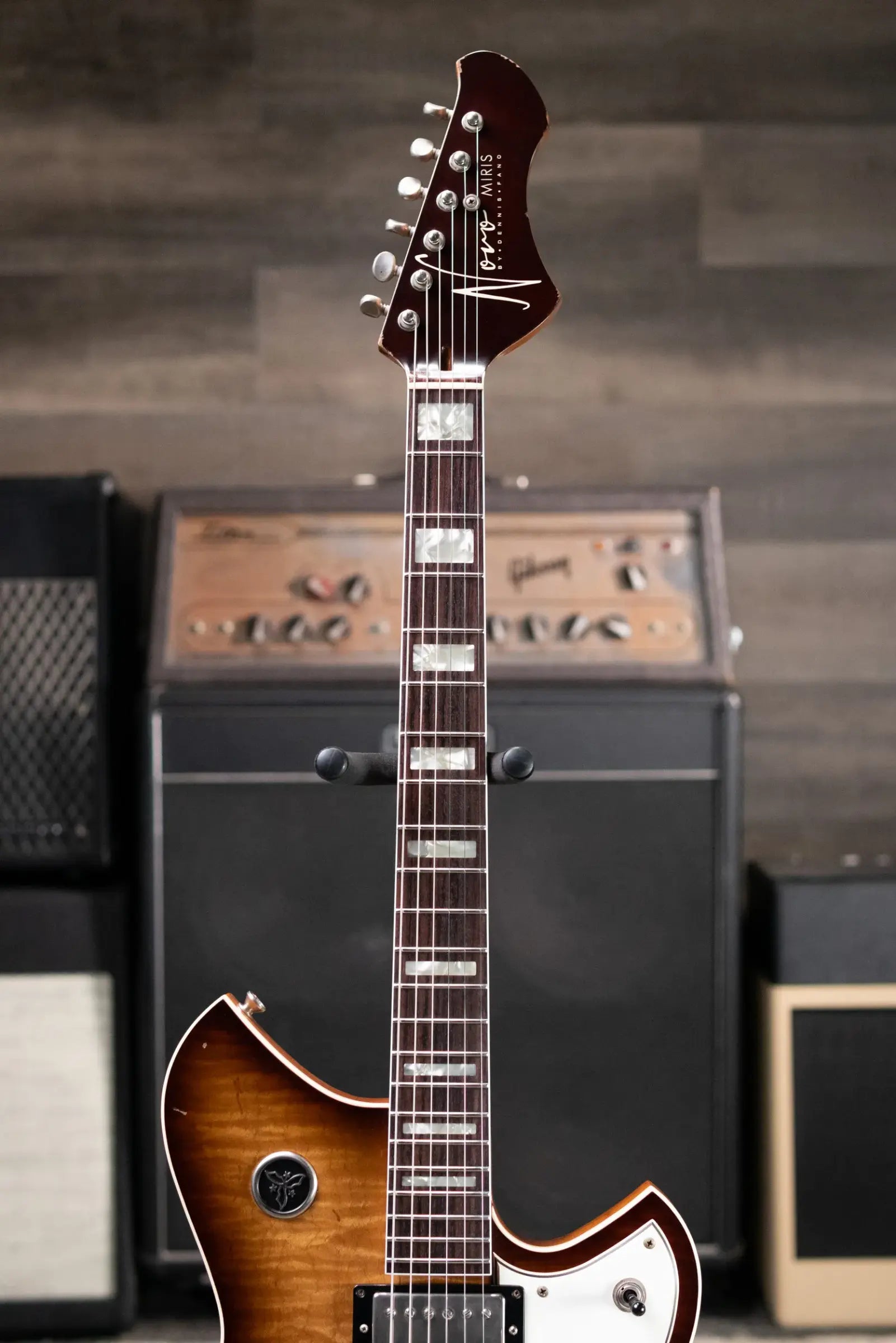 Novo Dealer Limited Miris JHH Semi-Hollow Electric Guitar - Amber Burst with Gig Bag