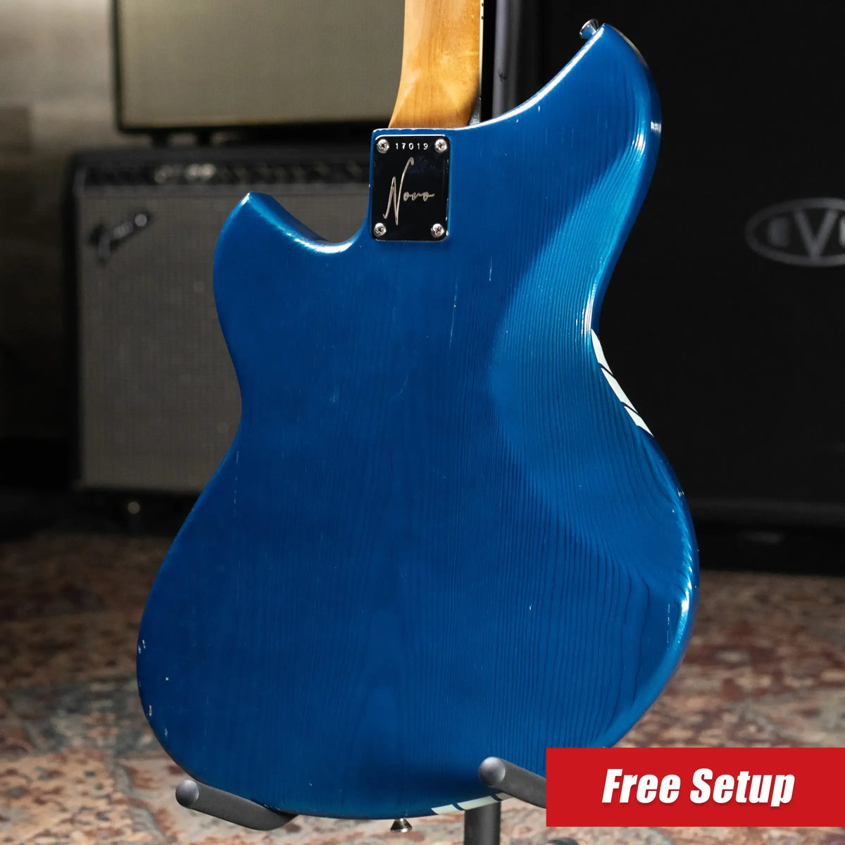 Novo Serus J H-P90 Electric Guitar - Lake Como Blue with Racing Strip with Hardshell Case - Used