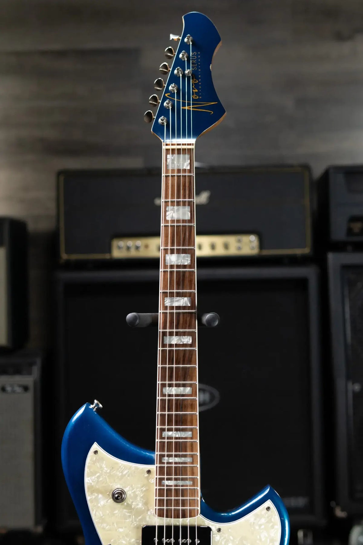 Novo Serus J H-P90 Electric Guitar - Lake Como Blue with Racing Strip with Hardshell Case - Used