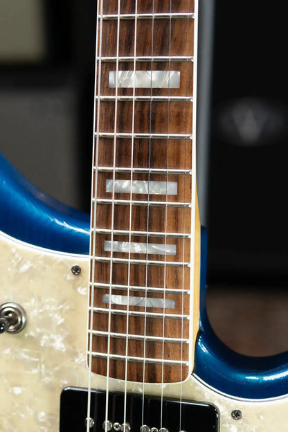 Novo Serus J H-P90 Electric Guitar - Lake Como Blue with Racing Strip with Hardshell Case - Used