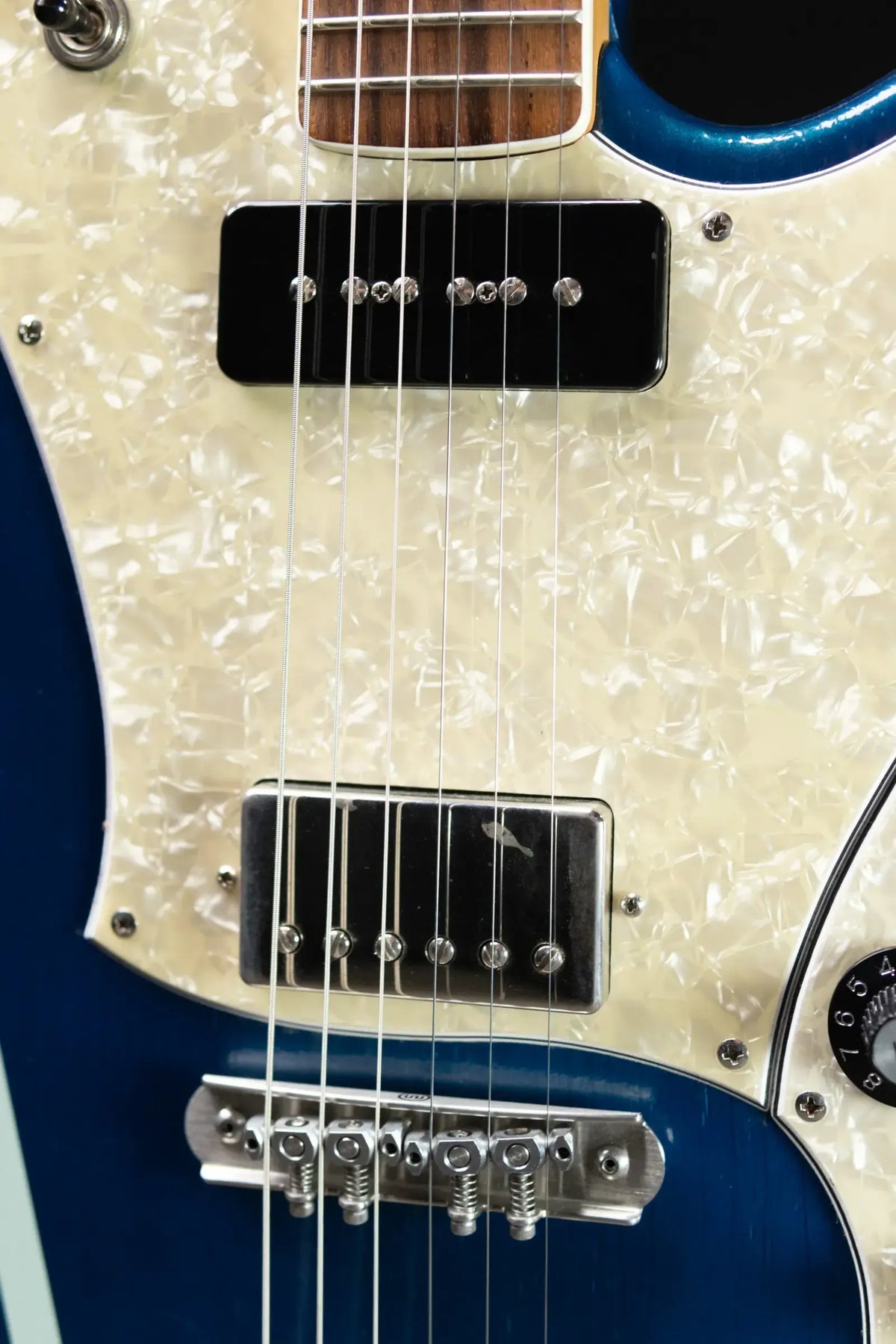 Novo Serus J H-P90 Electric Guitar - Lake Como Blue with Racing Strip with Hardshell Case - Used