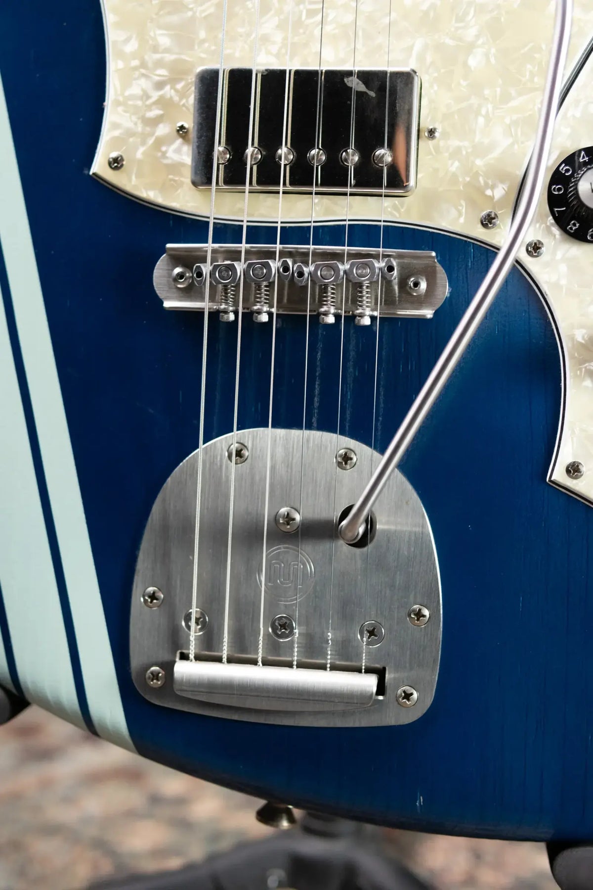 Novo Serus J H-P90 Electric Guitar - Lake Como Blue with Racing Strip with Hardshell Case - Used