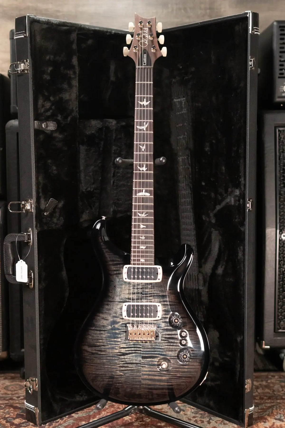 PRS Custom 24-08 Electric Guitar - Faded Whale Blue Wraparound Smokeburst with Hardshell Case