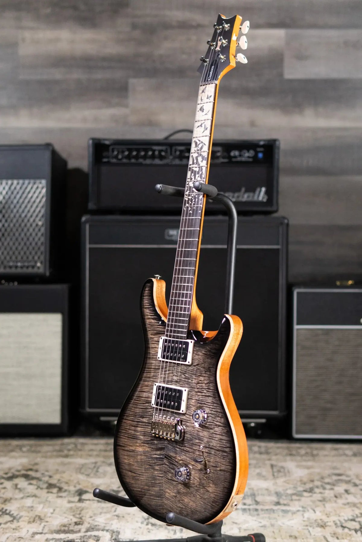 PRS Custom 24 "Birds of a Feather" Limited Edition Artist Top Electric Guitar - Charcoal Microburst with Hardshell Case
