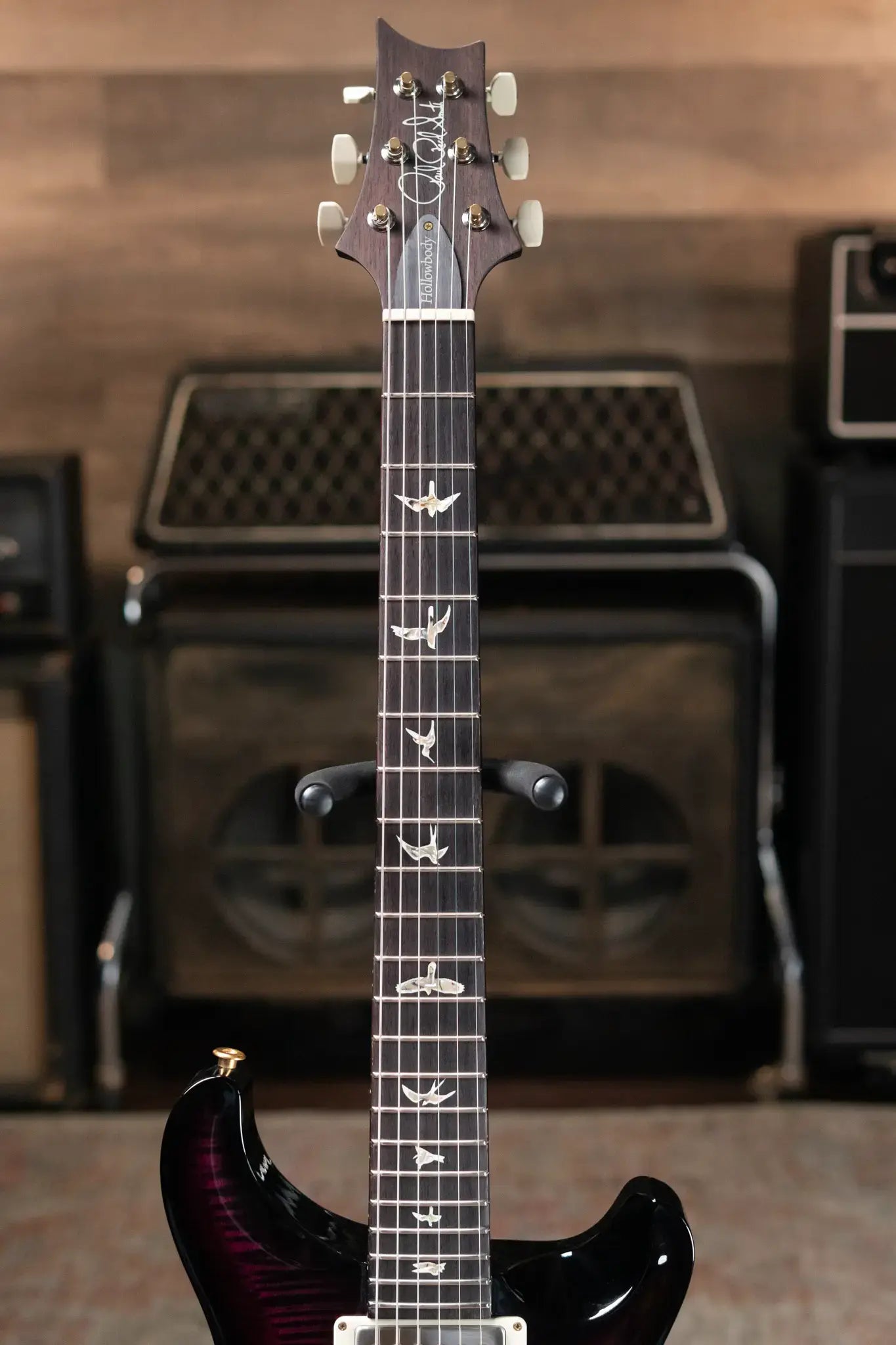 PRS Hollowbody II Piezo Flame Maple 10-Top - Violet Smokeburst with Hardshell Case