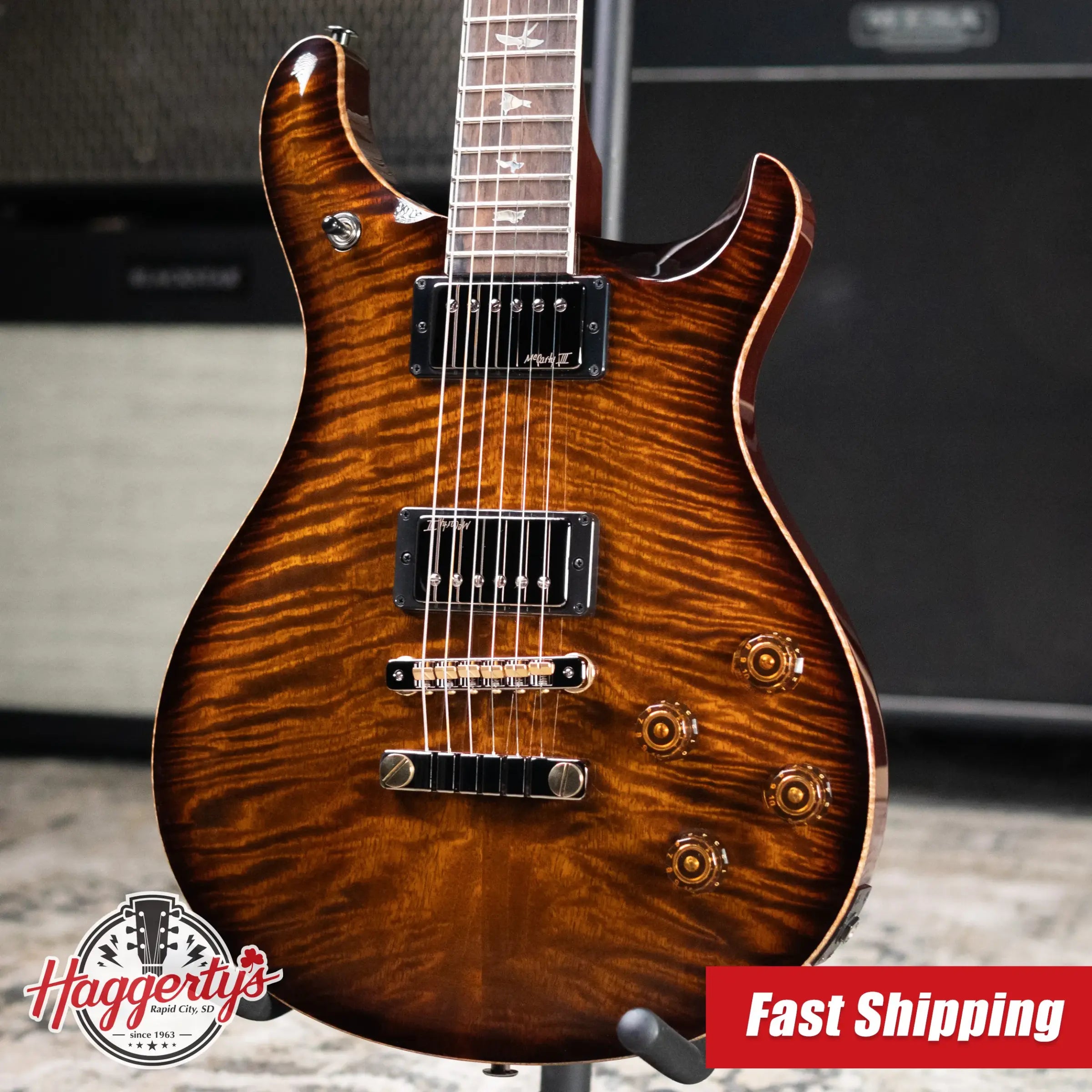 PRS Mango Top Limited Edition (1 of 200) 594 McCarty Solid Body Electric Guitar - Black Gold Burst with Hardshell Case