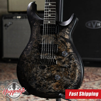 PRS S2 LTD Edition Custom 24 Poplar Burl Top Electric Guitar - Satin Charcoal Burst with Gig Bag