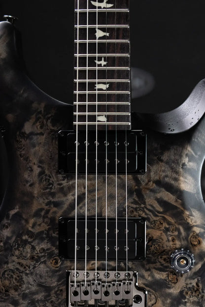 PRS S2 LTD Edition Custom 24 Poplar Burl Top Electric Guitar - Satin Charcoal Burst with Gig Bag