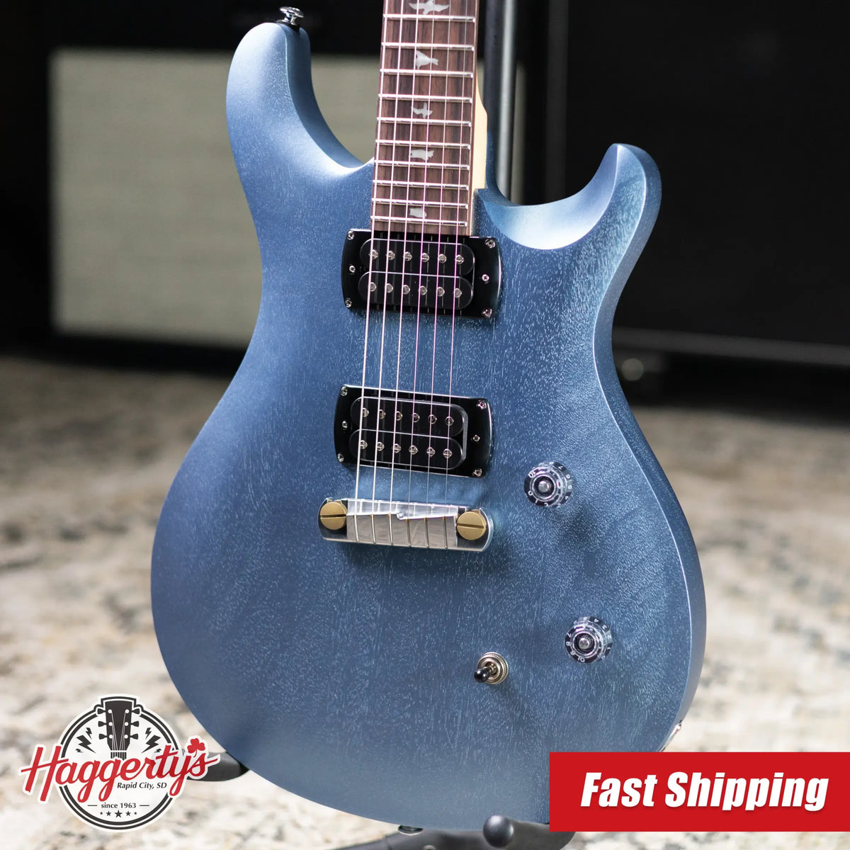 PRS SE CE 24 Standard Stoptail Satin Electric Guitar - Ice Blue Metallic with Gig Bag