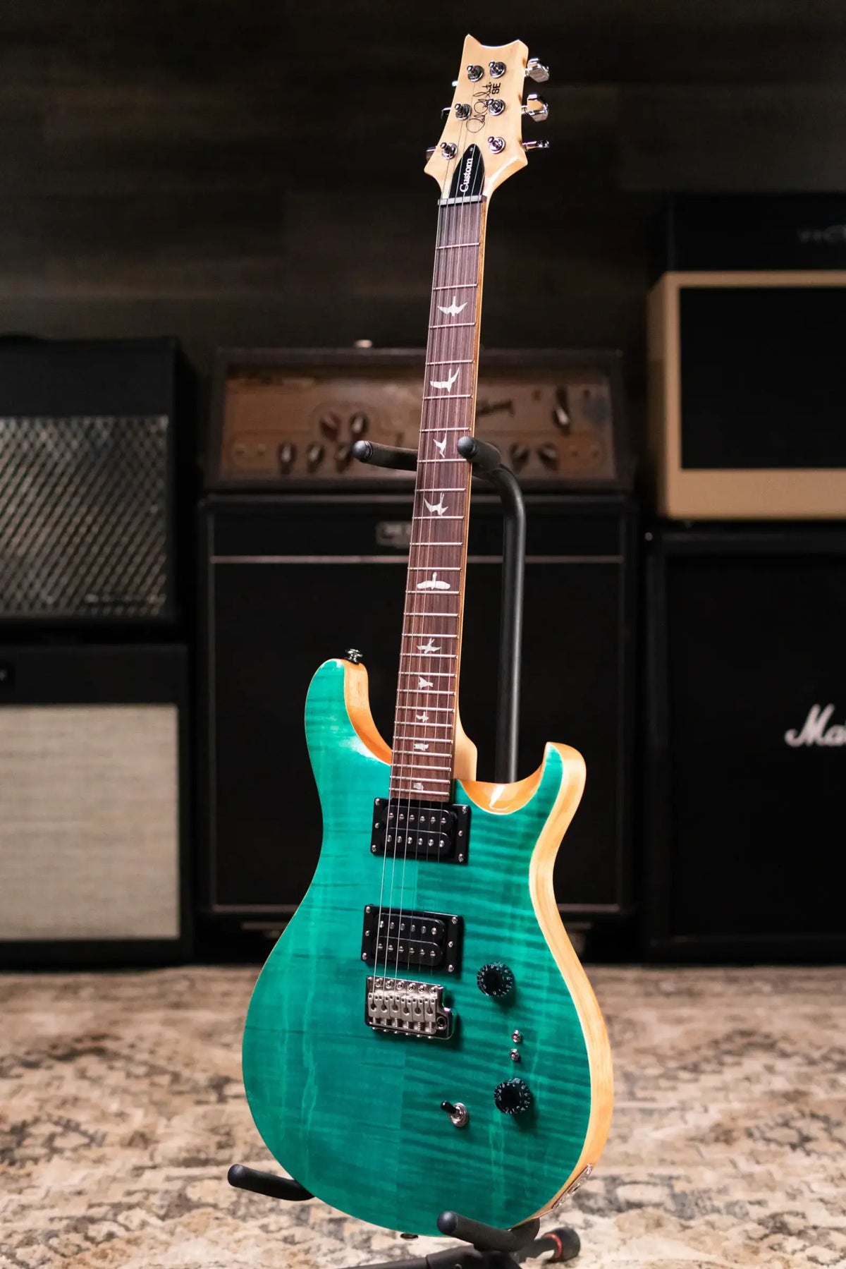 PRS SE Custom 24-08 Electric Guitar - Turquoise with Gig Bag - Demo