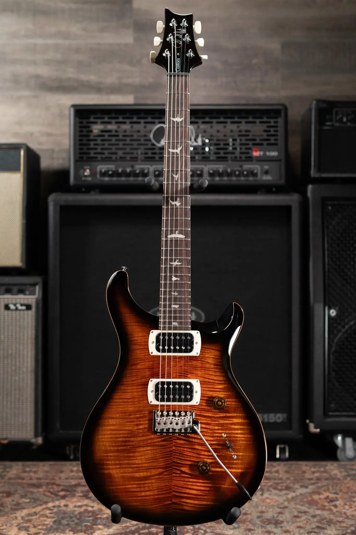 PRS SE Custom 24 Electric Guitar - Black Gold Sunburst with Gig Bag - Demo