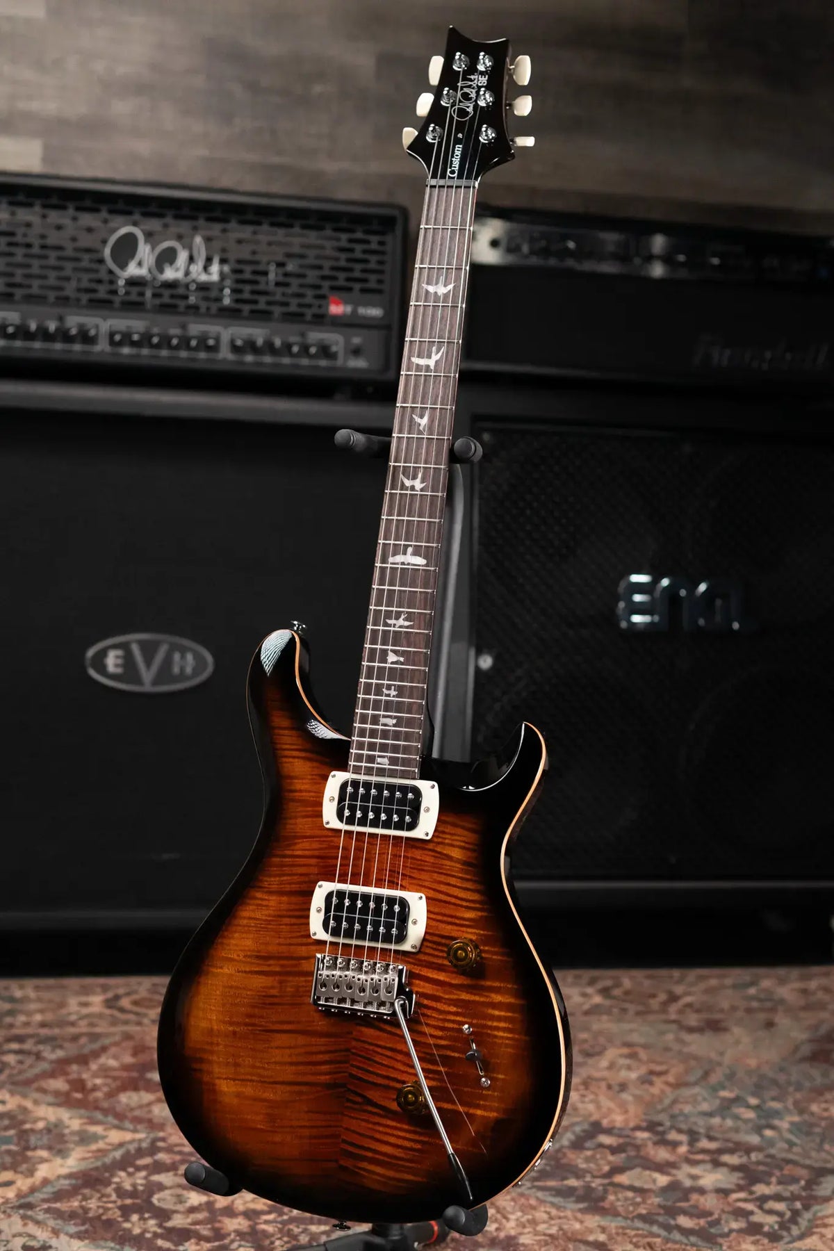 PRS SE Custom 24 Electric Guitar - Black Gold Sunburst with Gig Bag - Demo