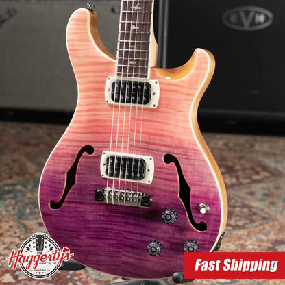 PRS SE Ed Sheeran Baritone Piezo Hollowbody Guitar - Pink Ombre with Premium Gig Bag