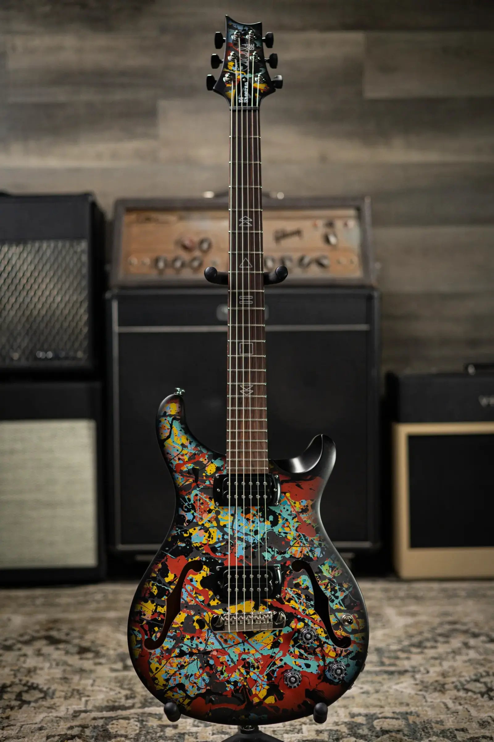 PRS SE Ed Sheeran Signature Hollowbody I Baritone Piezo LTD Electric Guitar - Cosmic Splash with Gig Bag