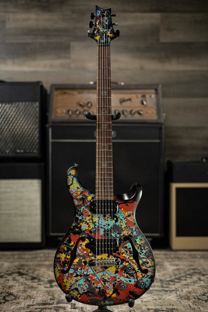 PRS SE Ed Sheeran Signature Hollowbody I Baritone Piezo LTD Electric Guitar - Cosmic Splash with Gig Bag