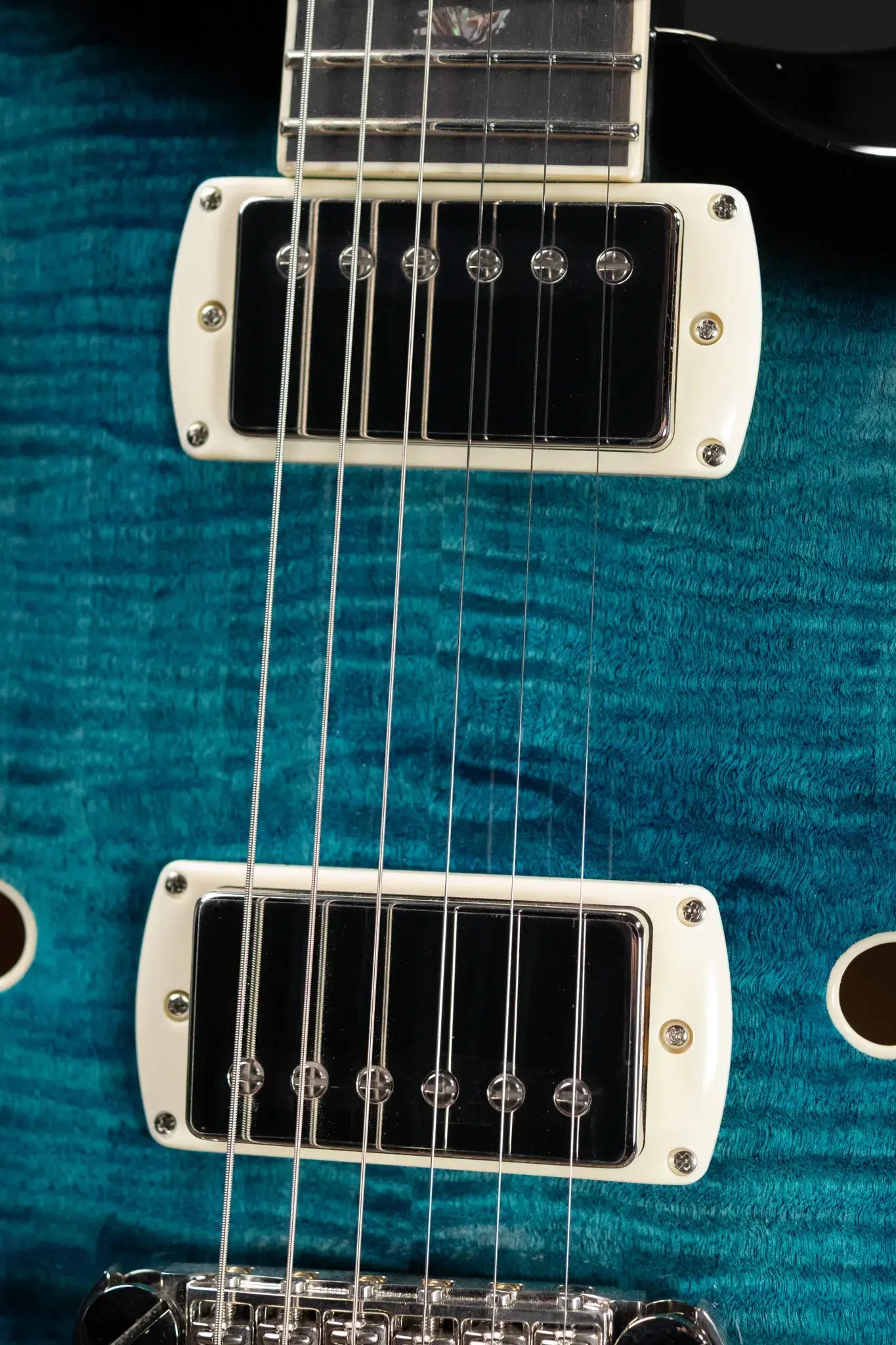 PRS SE Hollowbody II Piezo Electric Guitar - Peacock Blue Smokeburst with Gig Bag
