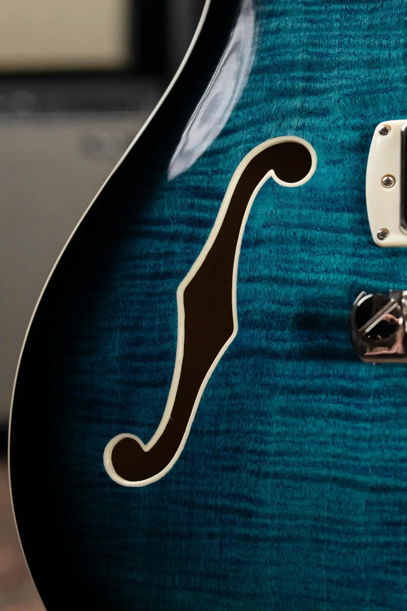 PRS SE Hollowbody II Piezo Electric Guitar - Peacock Blue Smokeburst with Gig Bag