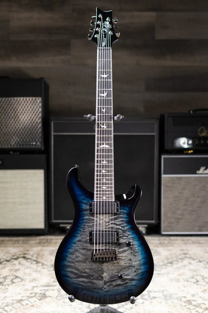 PRS SE Mark Holocomb 7-String Electric Guitar - Holcomb Blue Burst with Gig Bag