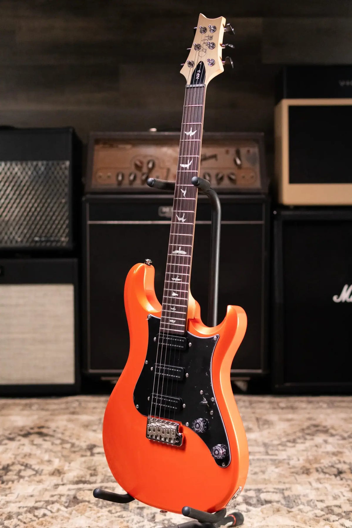 PRS SE NF3 Rosewood Fretboard Electric Guitar - Metallic Orange with Gig Bag - Demo