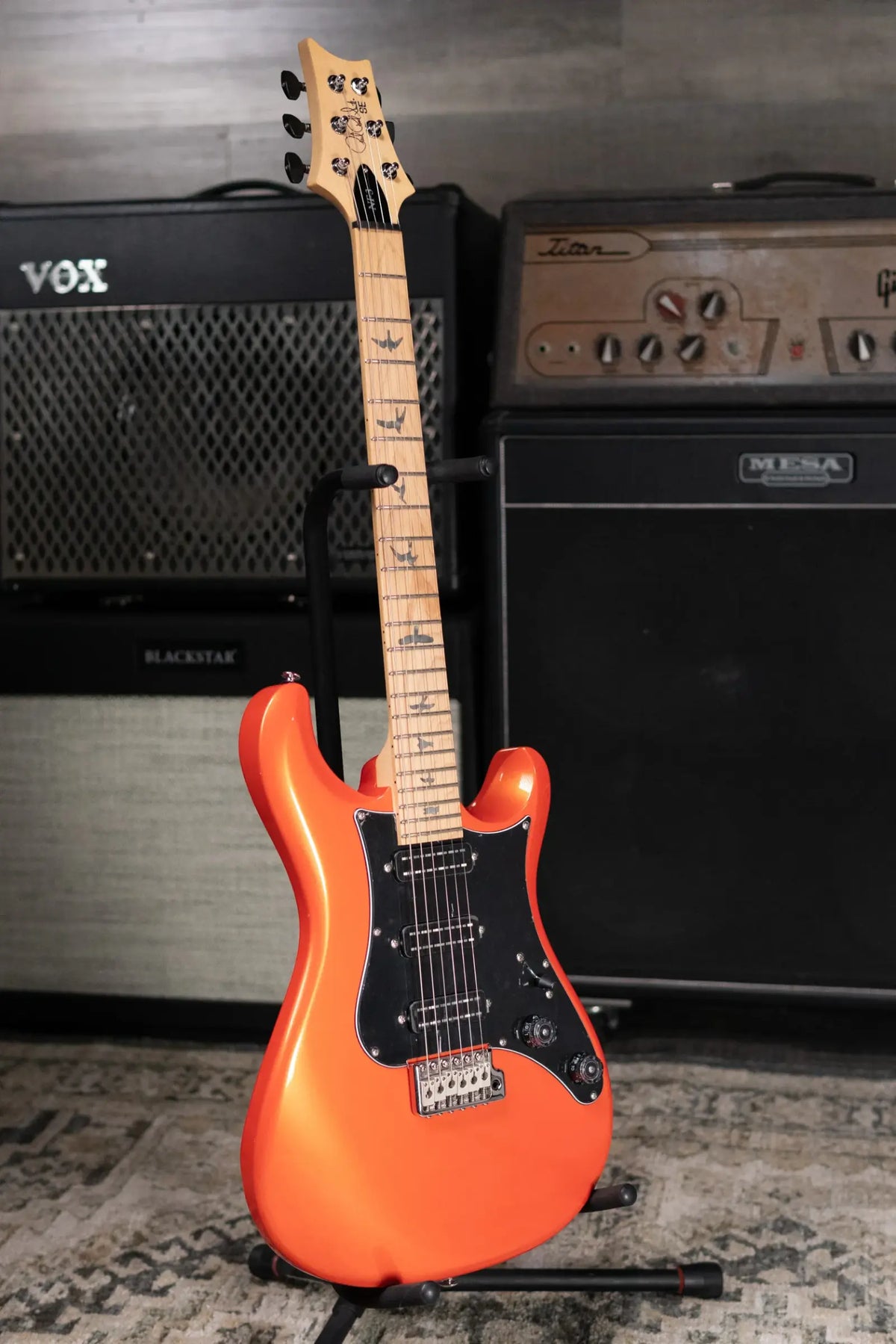 PRS SE NF3 Solid Body Electric Guitar - Metallic Orange with Gig Bag