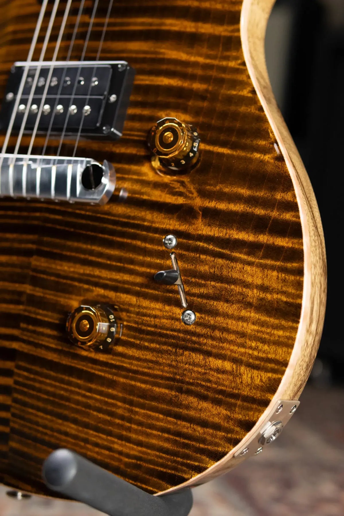 PRS Wood Library Custom 24 Stoptail Limited Edition 10-Top Electric Guitar - Tiger Eye with Hardshell Case