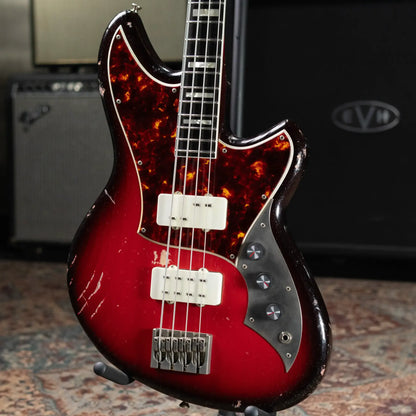 Novo Signature Series Ivorus Bass - Silvertone Burst over Bonfire with Gig Bag