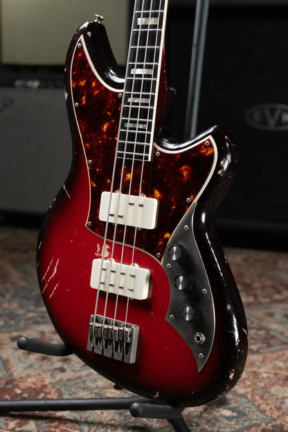 Novo Signature Series Ivorus Bass - Silvertone Burst over Bonfire with Gig Bag